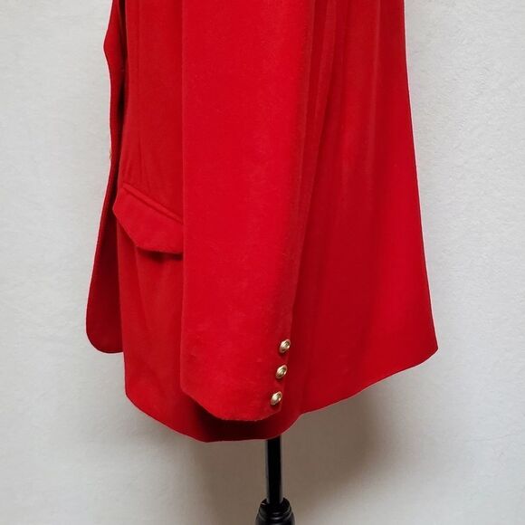 VINTAGE 1990s Bridgewater Classics Red Wool Single Breasted Blazer Jacket - Picture 7 of 12